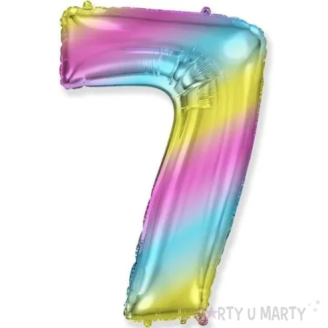 balon foliowy cyfra 7 gradient pastelowy flexmetal 34 dgt