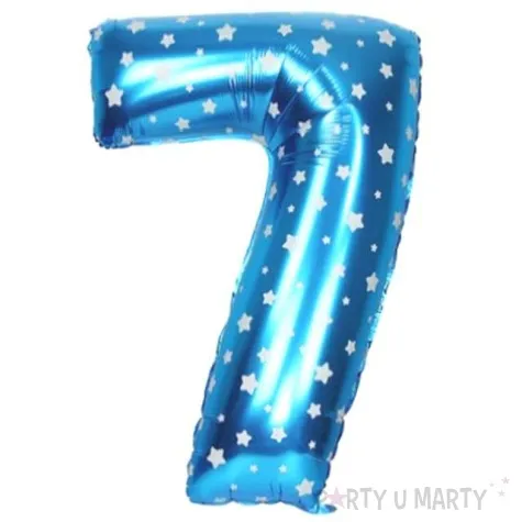 balon foliowy cyfra 7 gwiazdki niebieski oem 16 dgt