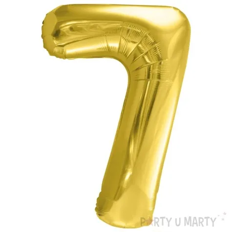 balon foliowy cyfra 7 jasnozloty partydeco 34 dgt
