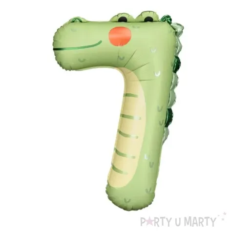 balon foliowy cyfra 7 krokodyl zielony partydeco 34 dgt