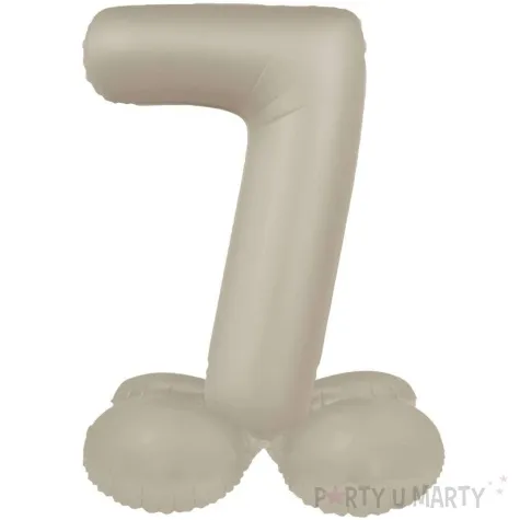balon foliowy cyfra 7 mat stojaca kremowe latte folat 28 dgt