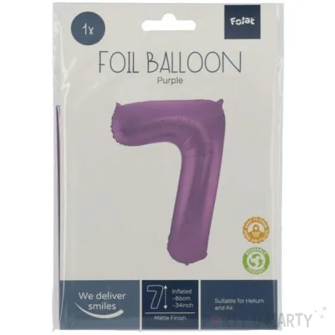 balon foliowy cyfra 7 metaliczny mat fioletowy folat 34 dgt