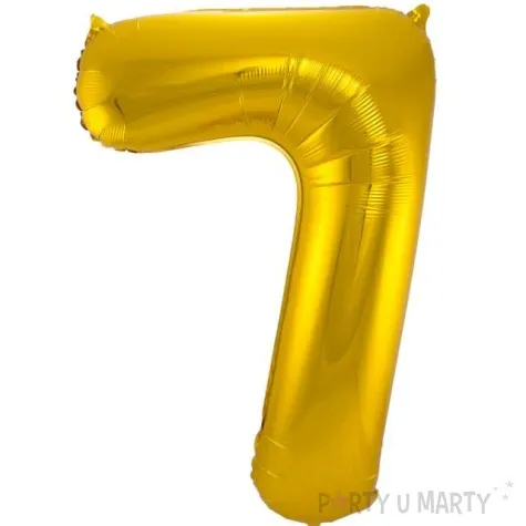 balon foliowy cyfra 7 metaliczny zloty folat 34 dgt