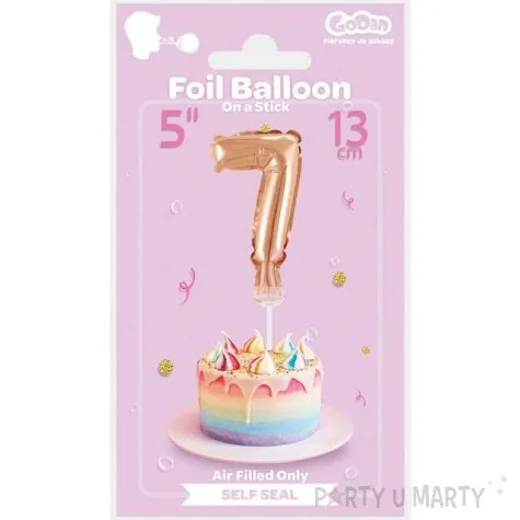 balon foliowy cyfra 7 micro rozowe zloto godan 5 dgt