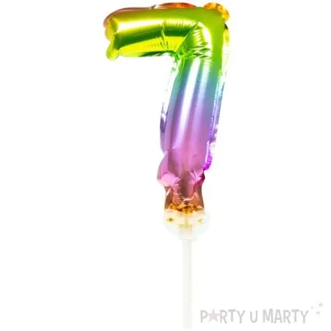 balon foliowy cyfra 7 micro teczowy folat 5 dgt