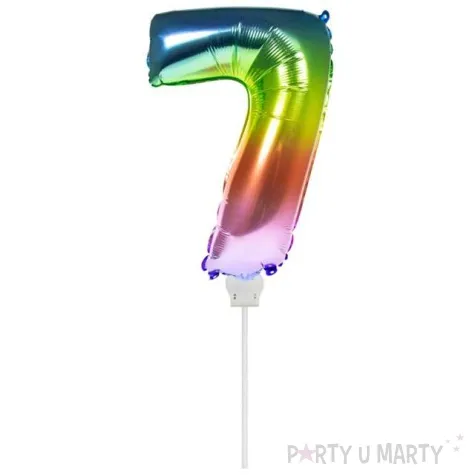 balon foliowy cyfra 7 mini teczowy folat 14 dgt