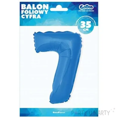 balon foliowy cyfra 7 niebieski godan 14 dgt