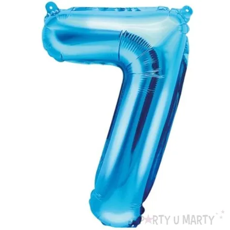 balon foliowy cyfra 7 niebieski partydeco 14 dgt