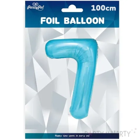 balon foliowy cyfra 7 niebieski partypal 39 dgt