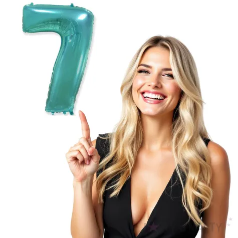 balon foliowy cyfra 7 niebieski tiffany flexmetal 34 dgt