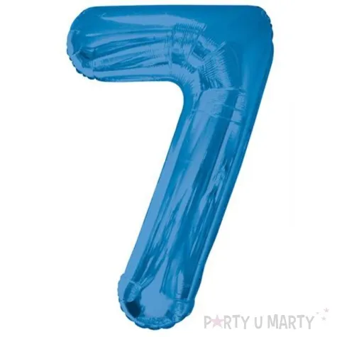 balon foliowy cyfra 7 niebieski unique 34 dgt