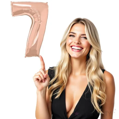 balon foliowy cyfra 7 rozowe zloto flexmetal 34 dgt