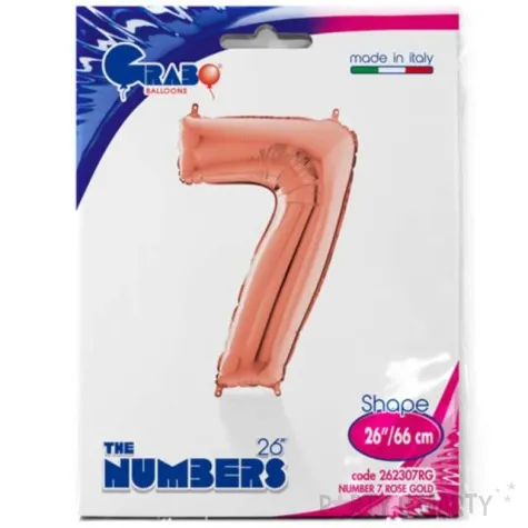 balon foliowy cyfra 7 rozowe zloto grabo 26 dgt