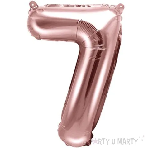 balon foliowy cyfra 7 rozowe zloto partydeco 14 dgt