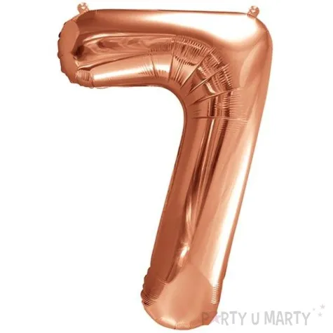 balon foliowy cyfra 7 rozowe zloto partydeco 34 dgt