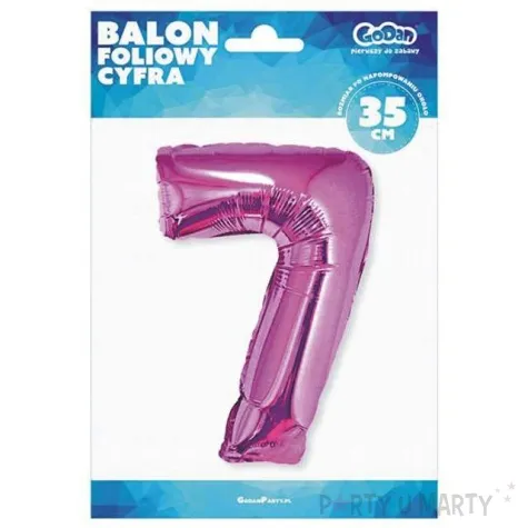 balon foliowy cyfra 7 rozowy godan 14 dgt
