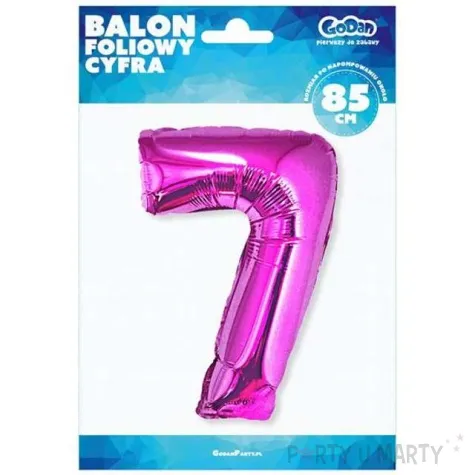 balon foliowy cyfra 7 rozowy godan 34 dgt