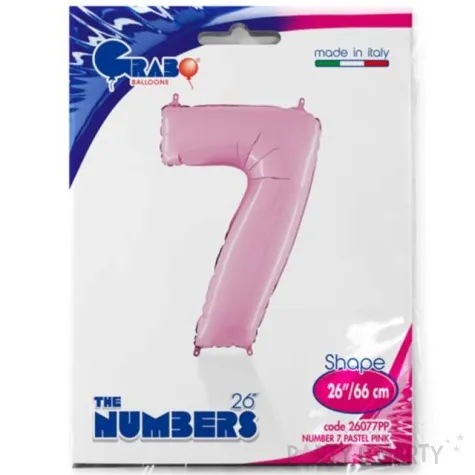balon foliowy cyfra 7 rozowy pastel grabo 26 dgt