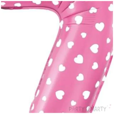 balon foliowy cyfra 7 serduszka rozowy jix 18 dgt