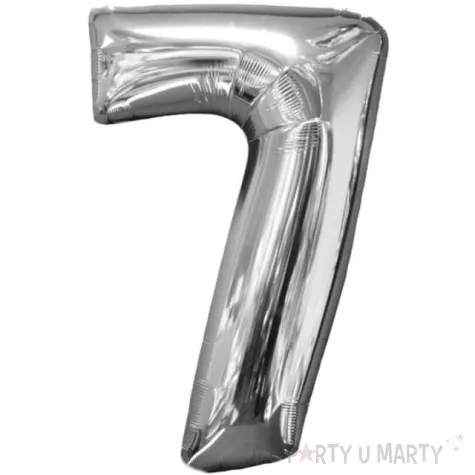 balon foliowy cyfra 7 srebrny amscan 26 dgt