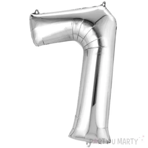 balon foliowy cyfra 7 srebrny amscan 34 dgt