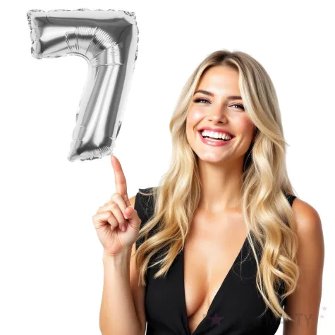 balon foliowy cyfra 7 srebrny boland 14 dgt