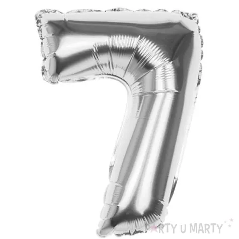 balon foliowy cyfra 7 srebrny boland 14 dgt
