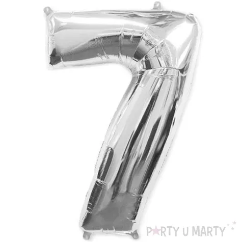 balon foliowy cyfra 7 srebrny flexmetal 34 dgt