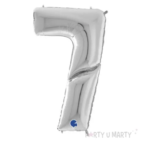balon foliowy cyfra 7 srebrny grabo 64 dgt