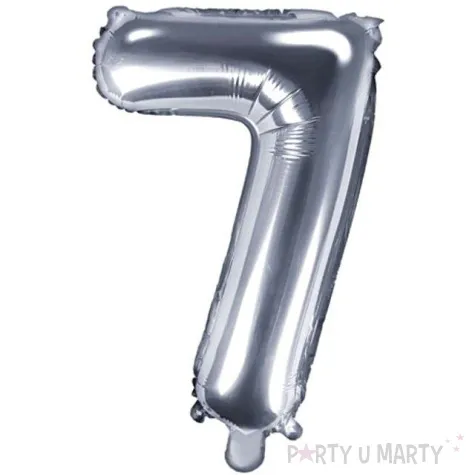 balon foliowy cyfra 7 srebrny partydeco 14 dgt