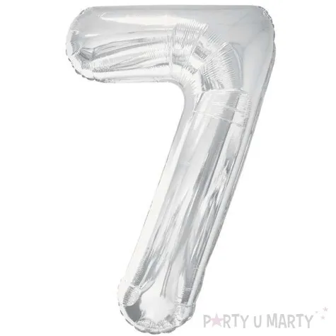 balon foliowy cyfra 7 srebrny unique 34 dgt