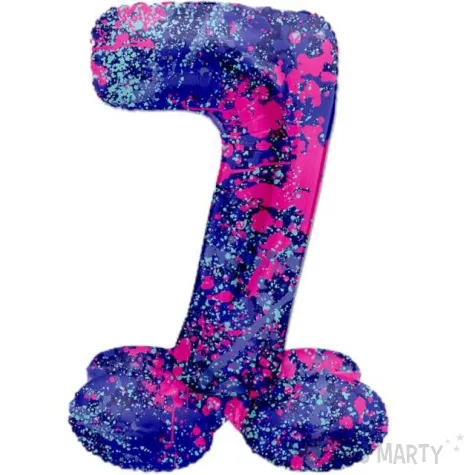 balon foliowy cyfra 7 stojaca galaxy splash folat 17 dgt