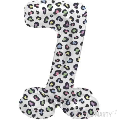 balon foliowy cyfra 7 stojaca panterka folat 17 dgt