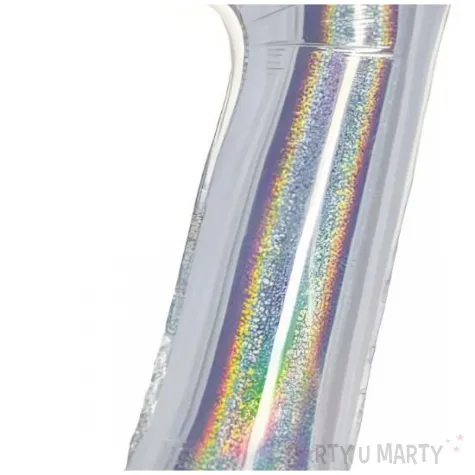 balon foliowy cyfra 7 stojaca srebrny holograficzny godan 28 dgt