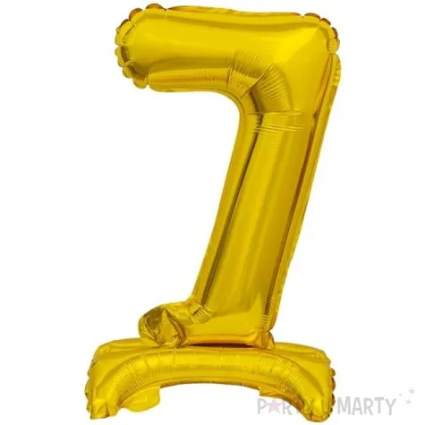 balon foliowy cyfra 7 stojaca zloty godan 15 dgt