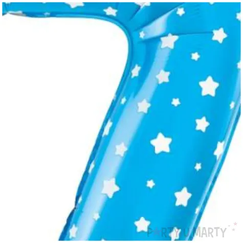 balon foliowy cyfra 7 w gwiazdki niebieski jix 18 dgt