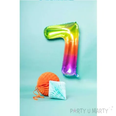 balon foliowy cyfra 7 yummy gummy rainbow teczowy folat 34 dgt