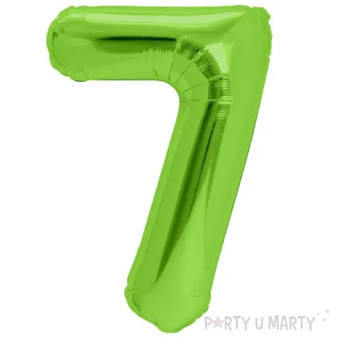 balon foliowy cyfra 7 zielone jabluszko partypal 39 dgt