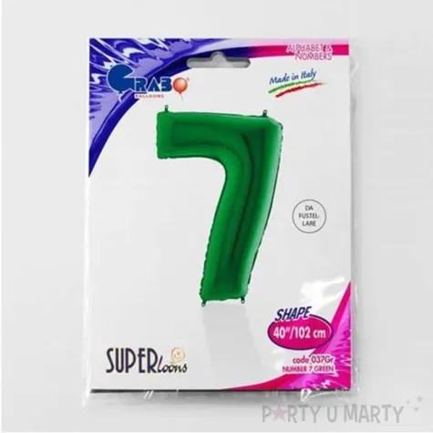 balon foliowy cyfra 7 zielony grabo 40 dgt