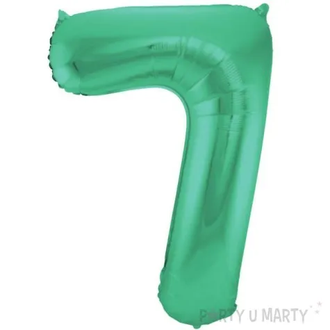 balon foliowy cyfra 7 zielony mat folat 34 dgt