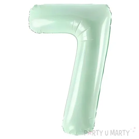 balon foliowy cyfra 7 zielony partydeco 34 dgt