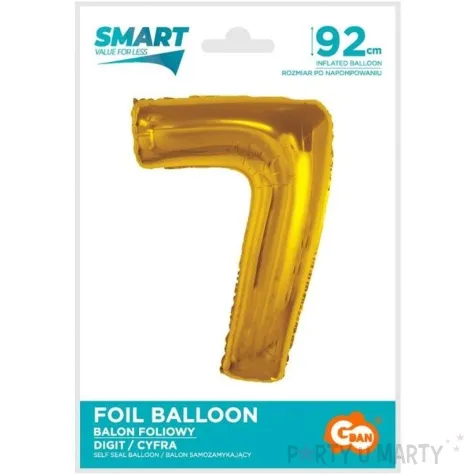 balon foliowy cyfra 7 zloty godan 36 dgt