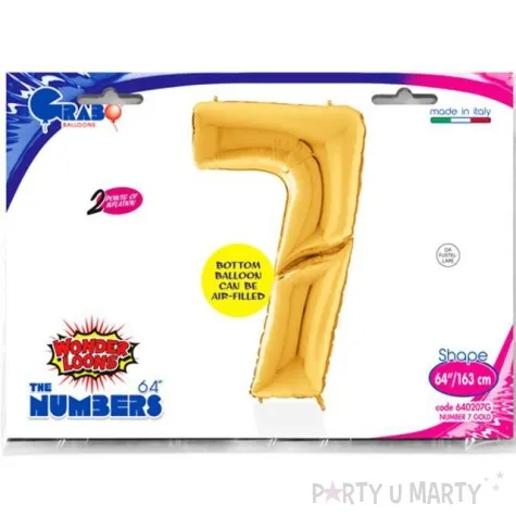 balon foliowy cyfra 7 zloty grabo 64 dgt