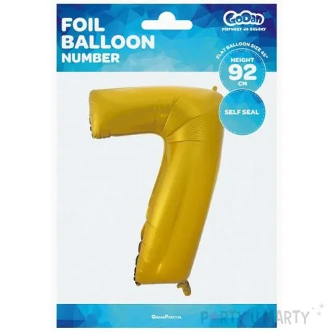 balon foliowy cyfra 7 zloty mat godan 45 dgt