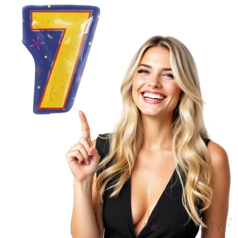 balon foliowy cyfra 7 zolty folat 18 shp