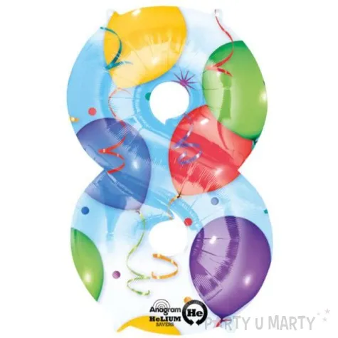 balon foliowy cyfra 8 baloniki amscan 34 dgt
