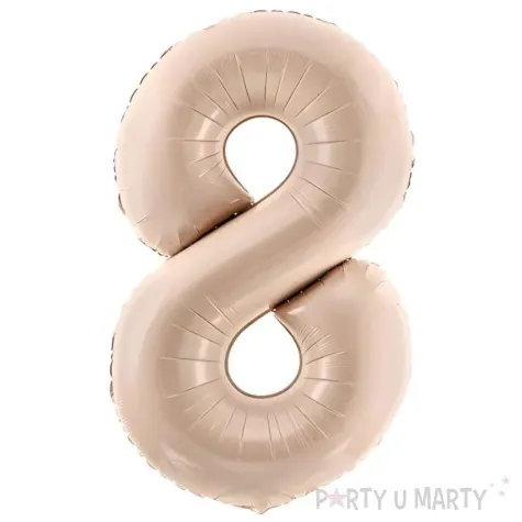 balon foliowy cyfra 8 bezowy ciemny partydeco 34 dgt