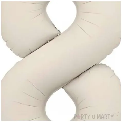 balon foliowy cyfra 8 bezowy matowy dekoracja na urodziny osiemnastke 34 dgt
