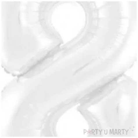 balon foliowy cyfra 8 bialy jix 40 dgt