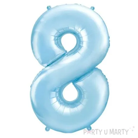 balon foliowy cyfra 8 blekitny partydeco 34 dgt
